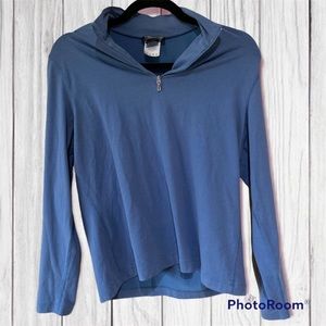 Lands’ End Quarter Zip Pull Over Blue